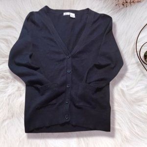SIBLINGS- Girls Super Soft Black Cardigan with double pockets- M- rare
